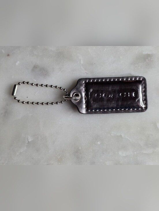 Coach Accessories - Coach Gunmetal Patent Leather Hangtag